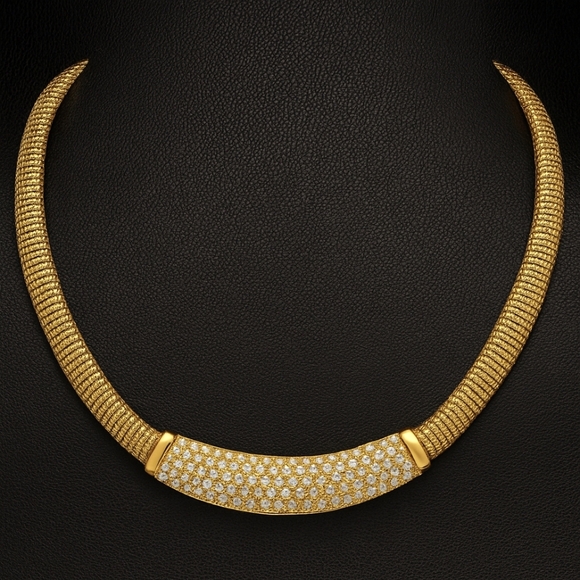 Authentic Vintage Dior Gold-Tone Crystal Necklace - Picture 1 of 4